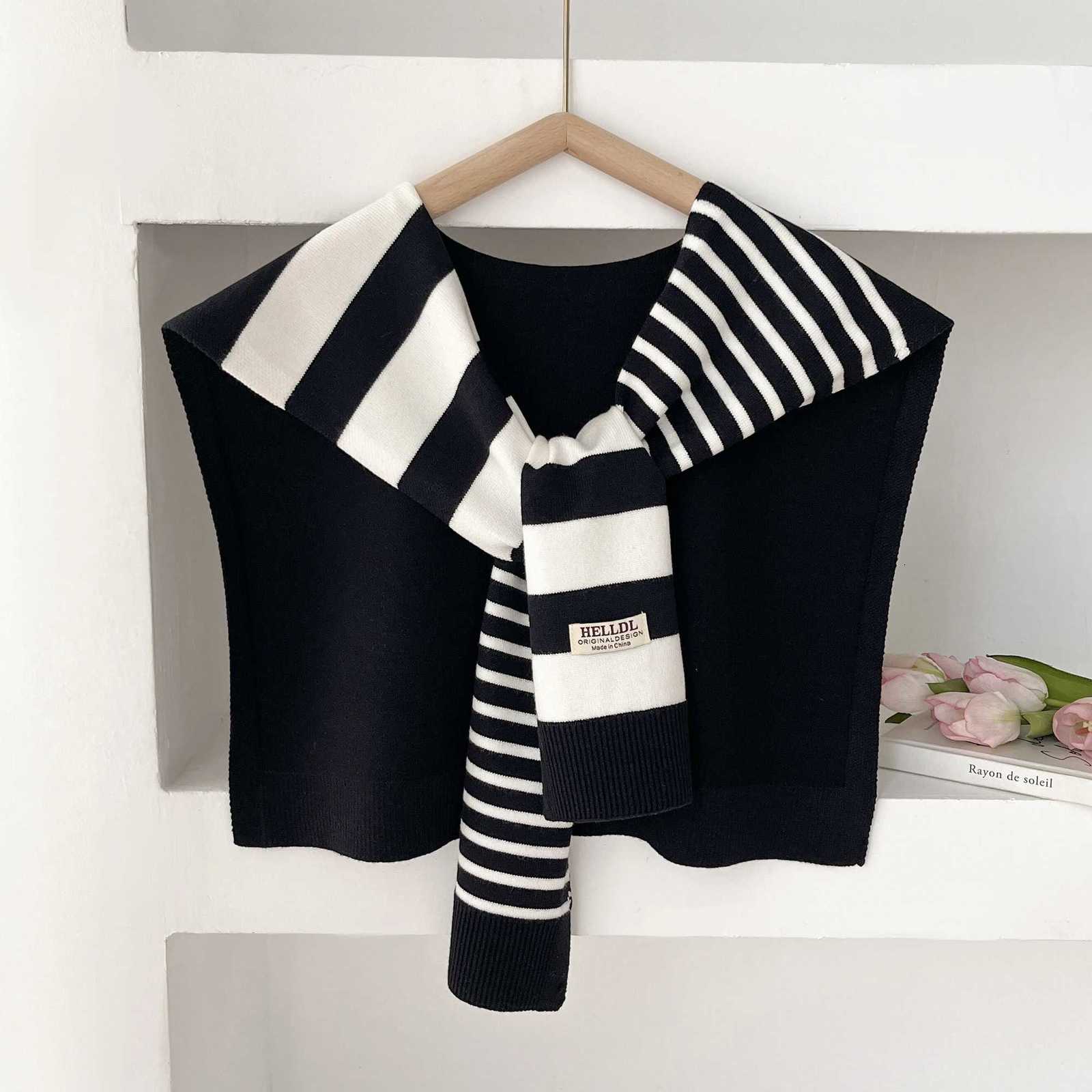 Wens Scarf Latest Design Knitted Preppy Striped Intersect Shl HighGrade Summer Off AirConditio Ro Scarf 2025 Y250918
