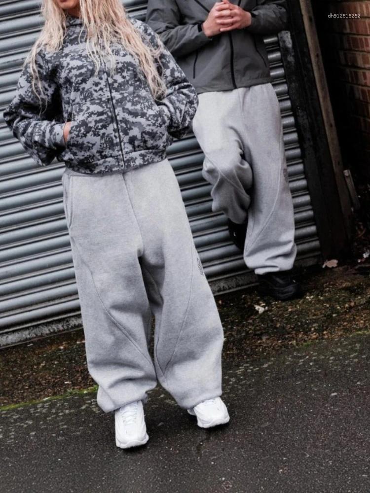 Men's Pants Metra Vintage Gray Sweatpants Baggy Y2k Harajuku Hip Hop Embroidery Joggers Wide Leg Sports Casual Trousers Streetwear