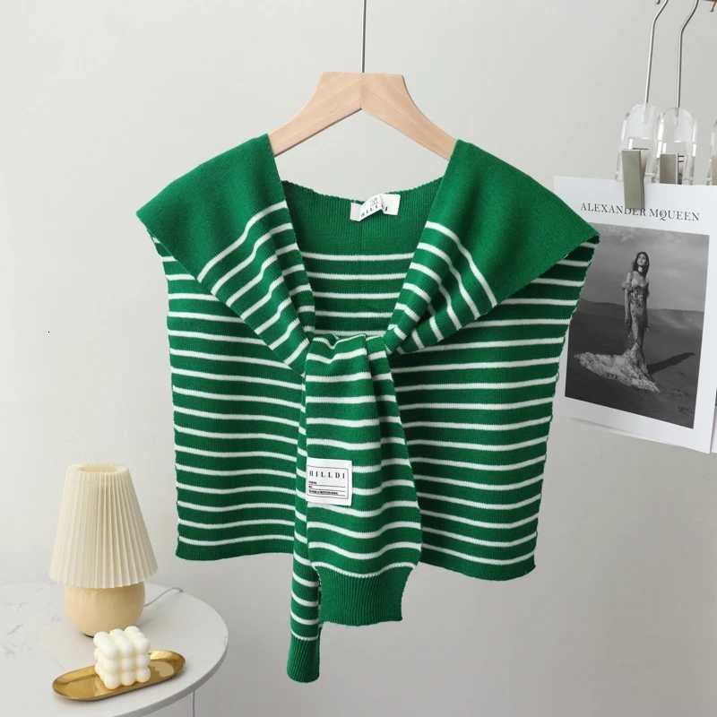 Striped Design Knitted Shl Wr for Wen Men Striped Knotted Scarf Unisex D Shl Spring Summer Decor Ce For Wen Y250918