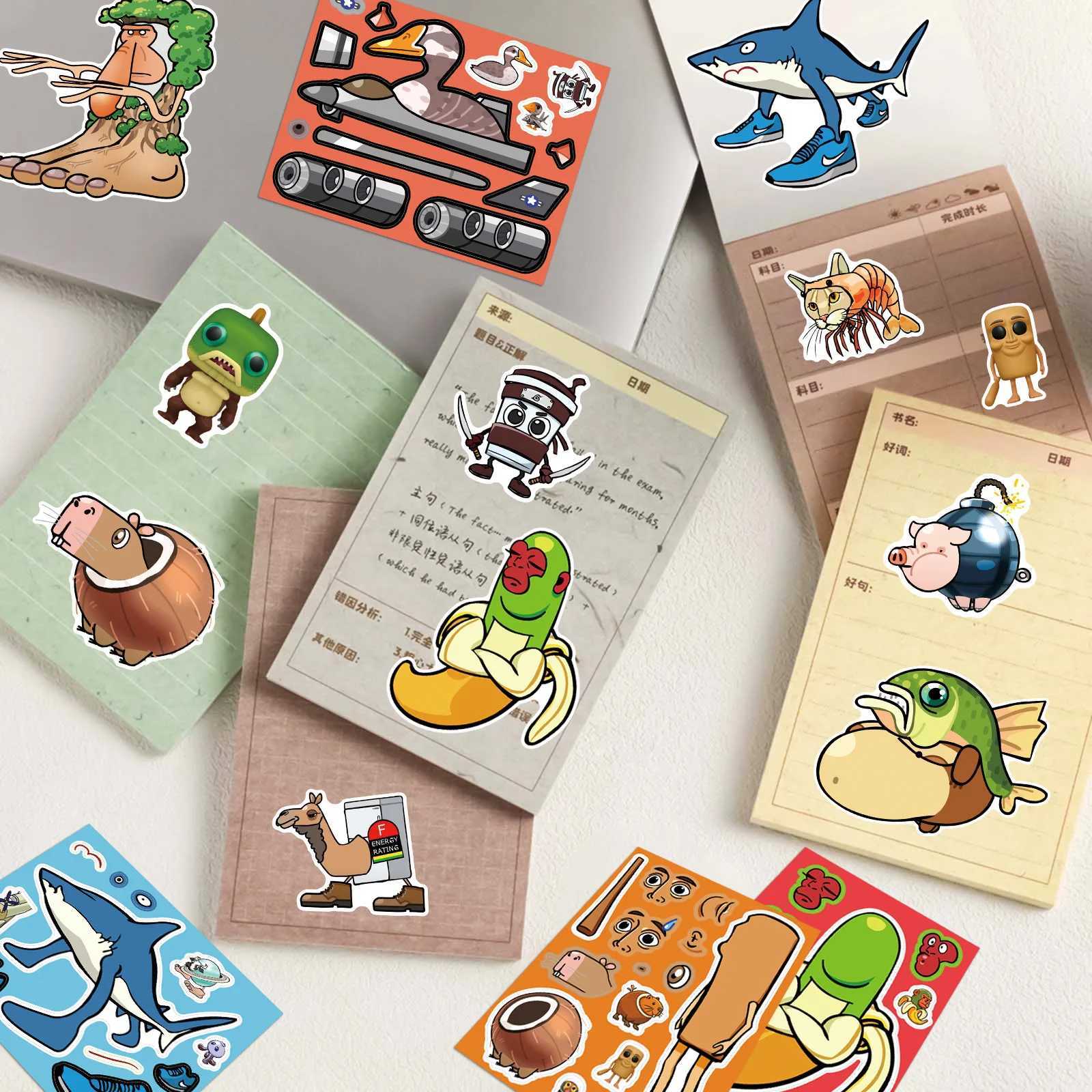 8 Sheetspack Puzzle Stickers Childrens Fun DIY Decals for Notebook Phone Laptop Water Bottle Waterproof Stationery Stickers C250918