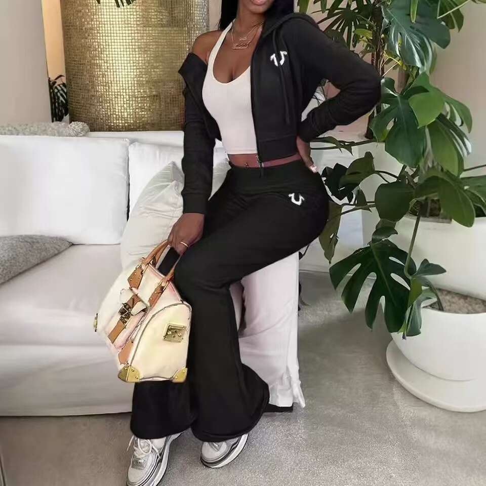 1302 European American Cross-Border U Series Fashion Sweatshirt and Pants Set