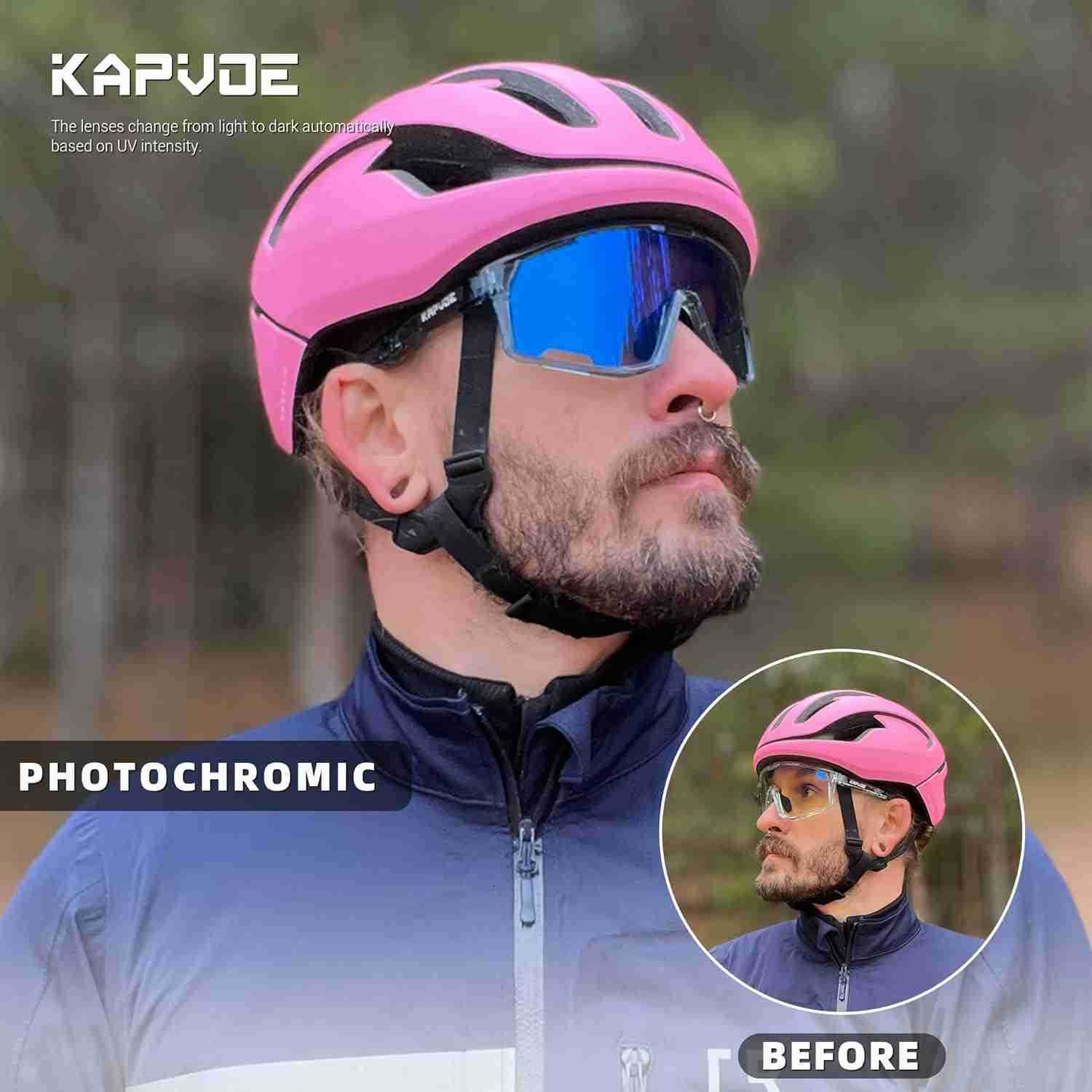 Photochromic Cycling Glasses Men Mountain Bike Sunglasses Women Clear MTB Sports Goggles Bicycle Triathlon K180 W251008