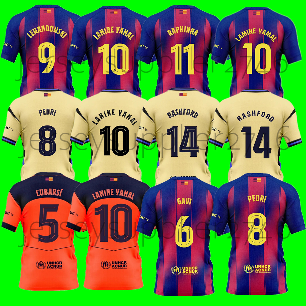 24 25 26 Kids BarcelonaES LAMINE YAMAL Soccer Jerseys RAPHINHA RASHFORD LEWANDOWSKI GAVI PEDRI Camiseta de futbol F. DE JONG CUBARSI FERMIN Child Tops maillot de foot