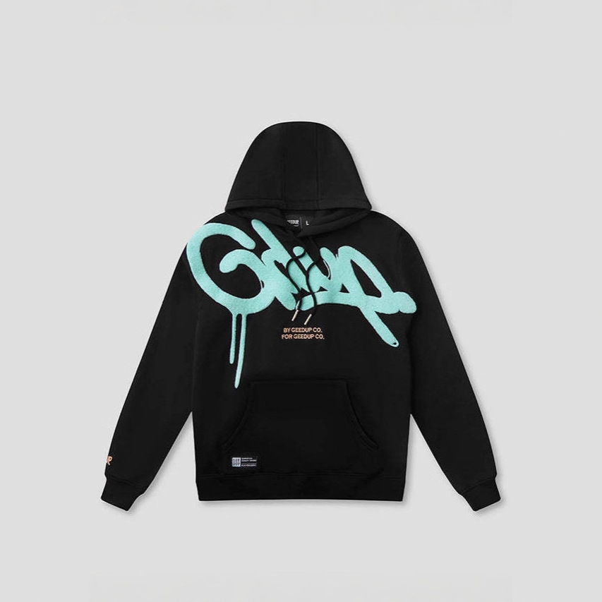 Men's Hoodies GEEDUP Clothes Fashion Vintage Letter Gothic Hip Hop Graphic Oversized Sweatshirts Casual Jacket