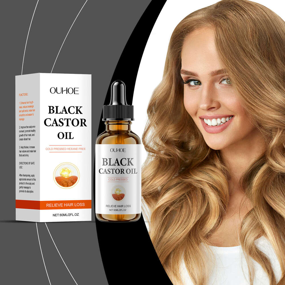 ouhoe Black Castor Nourishes Scalp Smooth Moisturizes Lightweight Hair Care Essence Oil