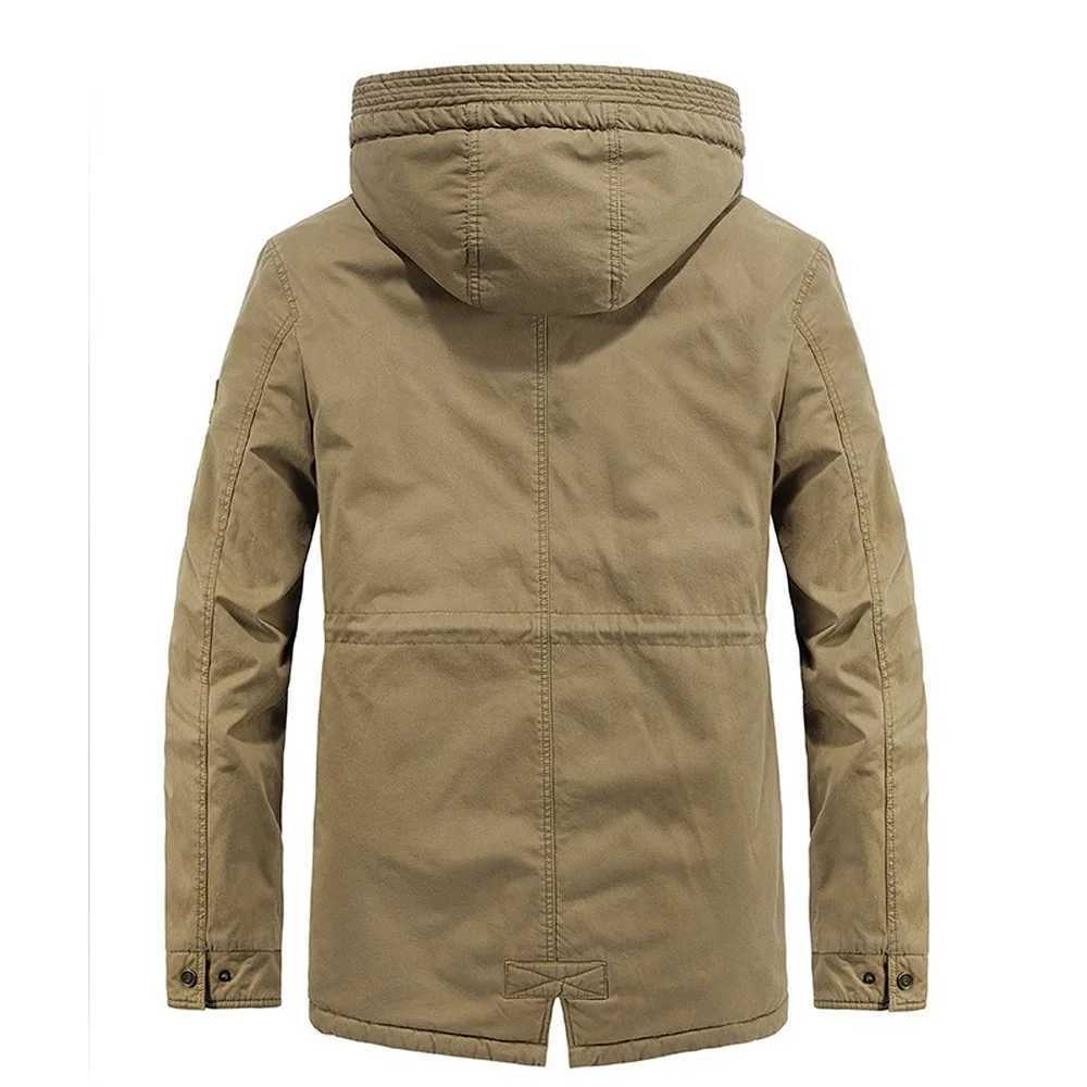 Mens Outdoor Jacket Detachable Hood Casaul Coat Autumn Winter Military Jacket Men Hooded Parka Fleece Lined Thicken Warm Coat L2509181