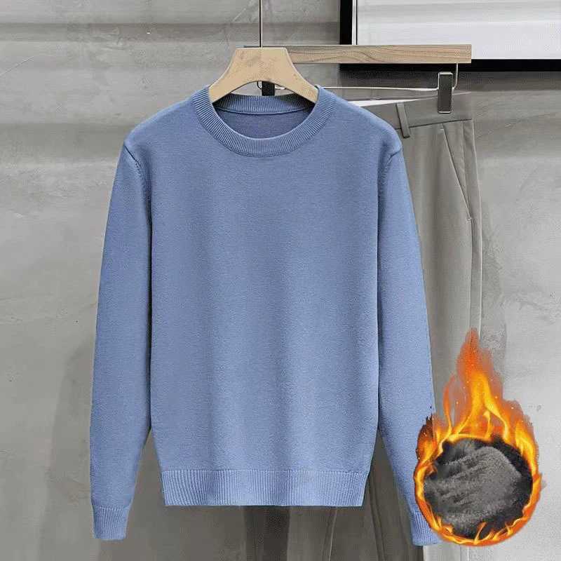 Mens Long Sleeve Knit Pullover Sweater Autumn Winter Thermal Warm Classic Sweater Lightweight Camel Blue Comfortable SweaterZ250918