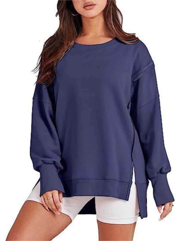 Casual Sports Hoodie For Women Fashion Solid Long Sleeve O Neck Pullover Loose Tops Lady Holiday Streetwear Womens Clothing NewZ250918