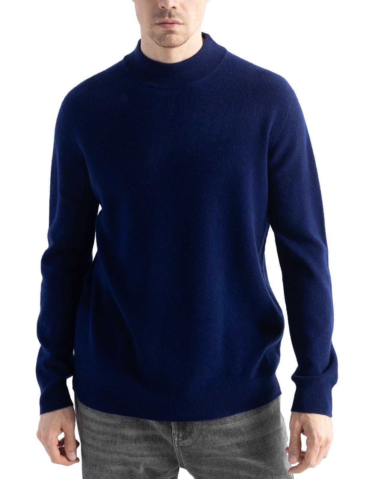 Cashmere Sweater Male 100 Merino Wool Knitted Sweater for Men Clothing Full Winter Sweaters Knitwear Mock Neck Pullover JumpersZ250918