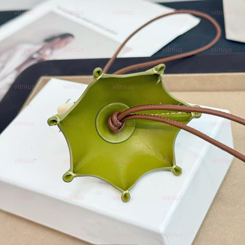 Kiwi Puzz charm calfskin and etate with looped Leather strap Anagram dice Keychains Bag Charm Exquisite Pendant Woman Cute Bkpk Bags cessories Handbag