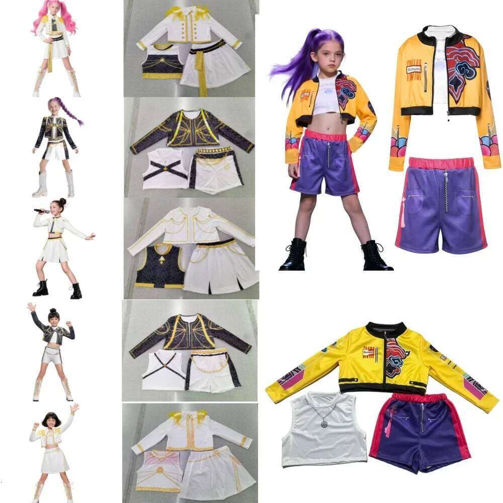 Girls Halloween Stage Costume Kpop D emon Hunter Zoey Rumi Set for Children