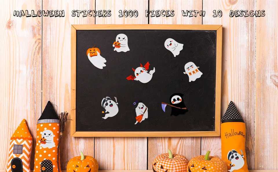 500 pcs Halloween decorative stickers children handdecorated cartoon stickers DIY stickers holiday party scene layout props C2509181