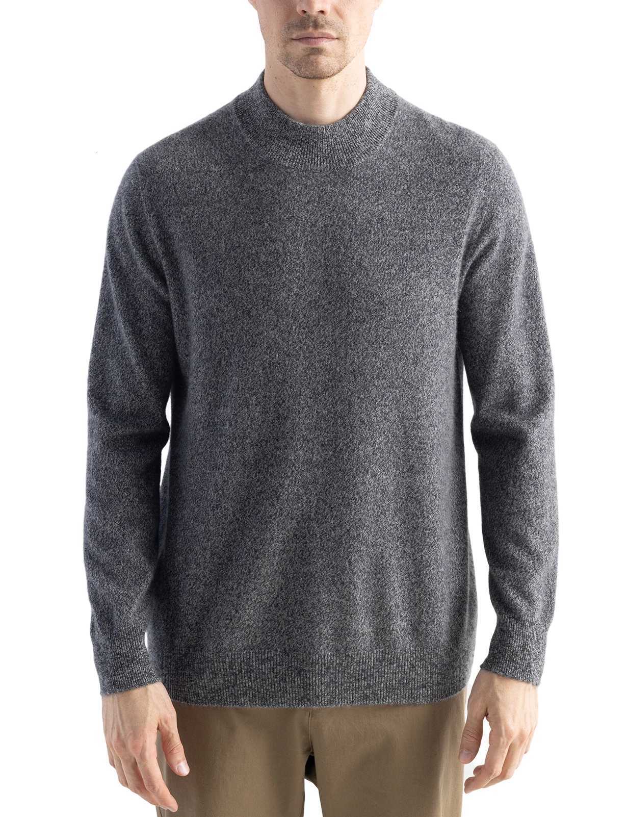 Cashmere Sweater Male 100 Merino Wool Knitted Sweater for Men Clothing Full Winter Sweaters Knitwear Mock Neck Pullover JumpersZ250918