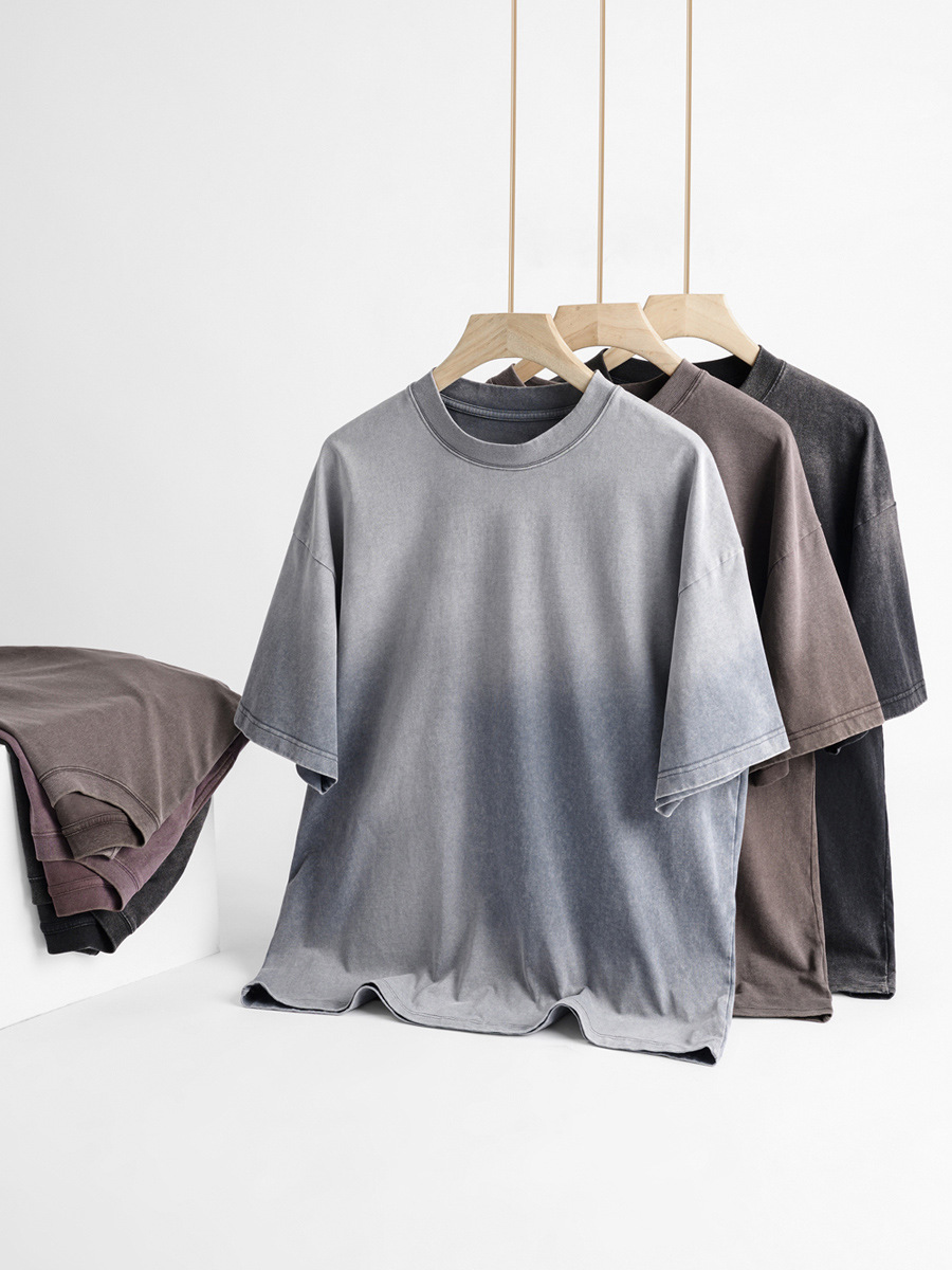 Summer New Arrival Vintage Washed T-Shirt: Unisex 230g Cotton, Loose Fit with Drop Shoulders, Short-Sleeve, Trendy Style-21T