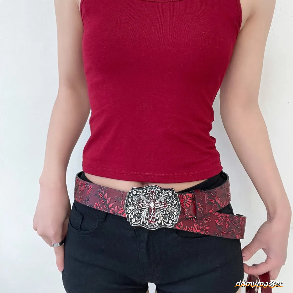 Designer Casual Woman Men Leather Belts Fashion Smooth Buckle Belt With Floral Patterns Strap ddmymaster