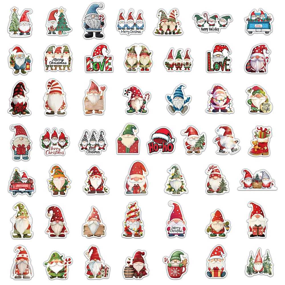 50PCS Christmas Dwarf Stickers Exquisite and Cute Santa Claus Account Material Phone Case Laptop Luggage Waterproof Stickers C250918