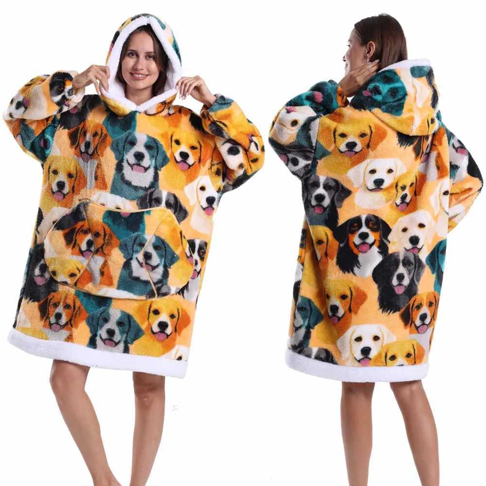 Halloween Winter Women Pumpkin Skull Warm Anime Hoodie Blanket Oversize Pocket Couple Loose Sweatshirts Mens Graphic HoodiesZ250918
