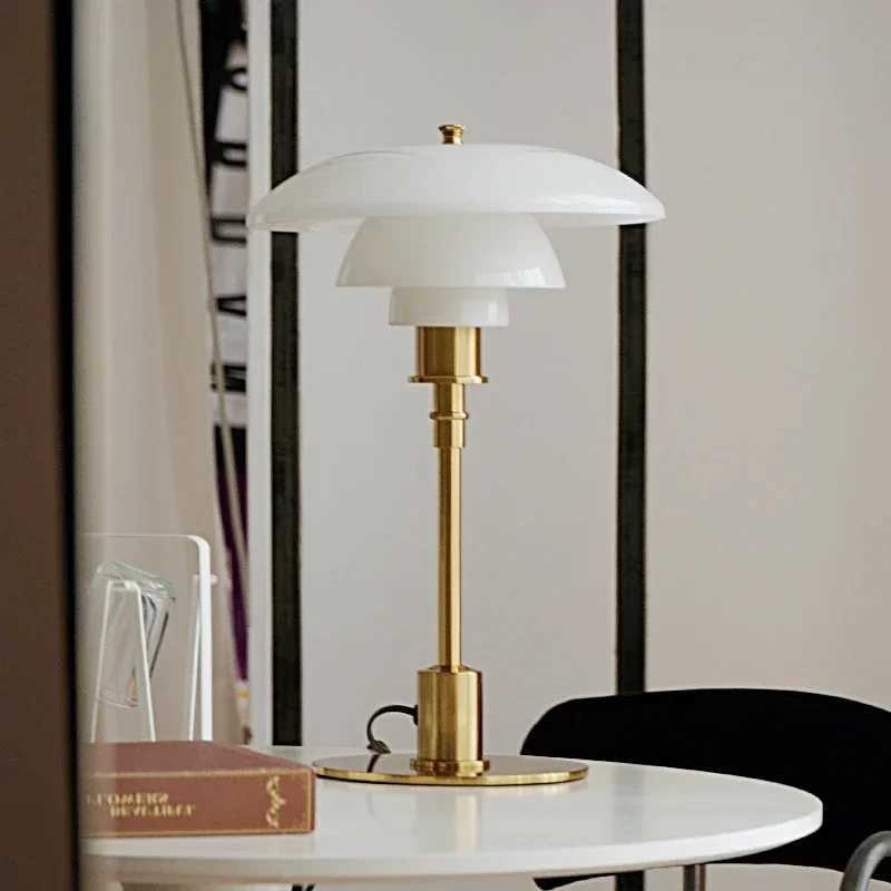 Nordic Glass Reading LED Table Lamps Danish Designer Modern Simple Bedroom Bedside Living Room Study Desk Decor Small Plate W250918