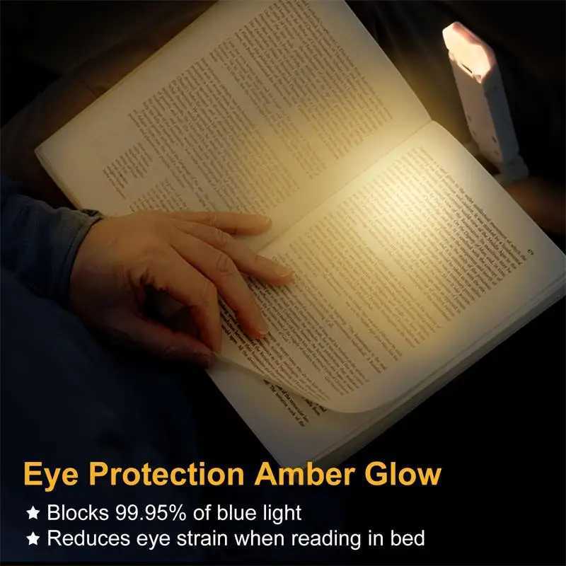 Mini Light Reading Clip Light LED Small Night Light USB Charging Adjustable Brightness Eye Protection Portable Smart Book Lamp C2509181