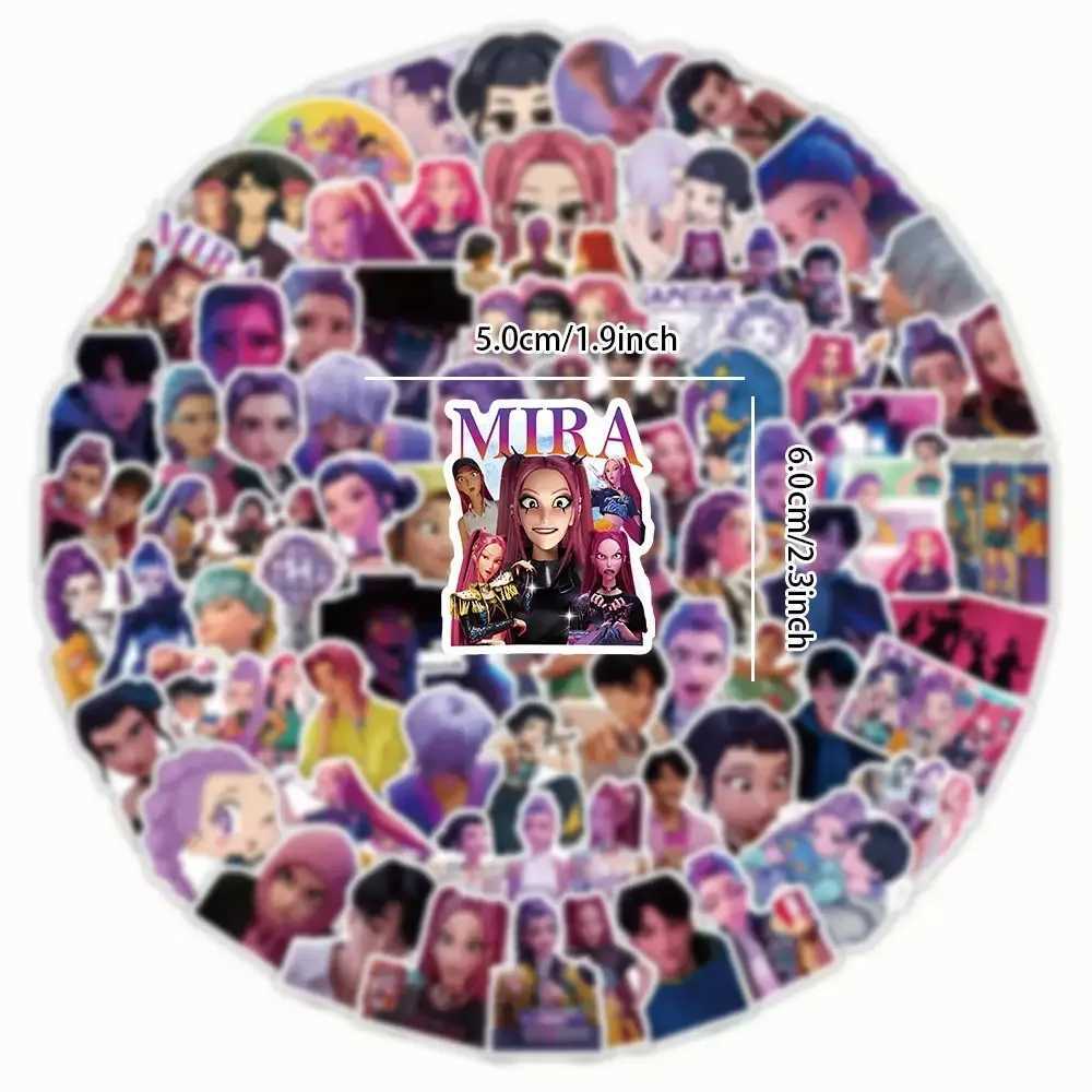 1050100Pcs Funny Kpop Demon Hunters Anime Stickers DIY Motorcycle Bicycles Suitcases Water Bottles Kids Waterproof Sticker Toy C250918