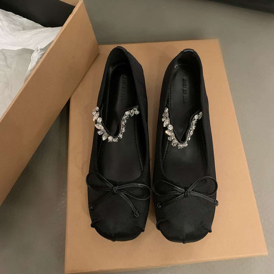 Hidden Wedge Pink Mary Jane Fairy Autumn 2024 New French Style Spring Bow Evening Shoes