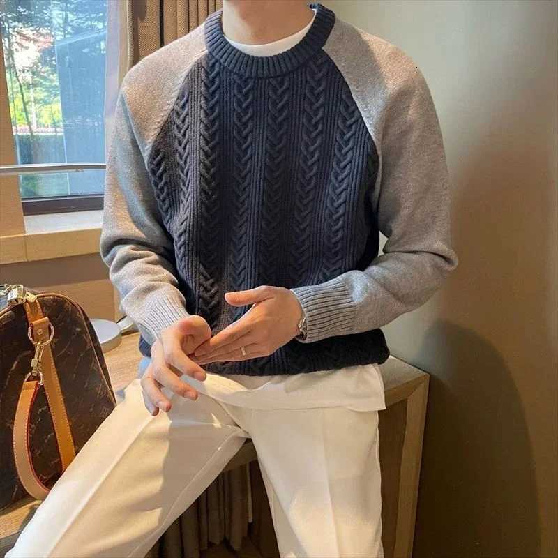 Autumnr and Winter Knitted Sweaters for Men Long Sleeve Pullover Man Casual Loose Fit High Quality Woven Y2k Original KnitwearZ250918