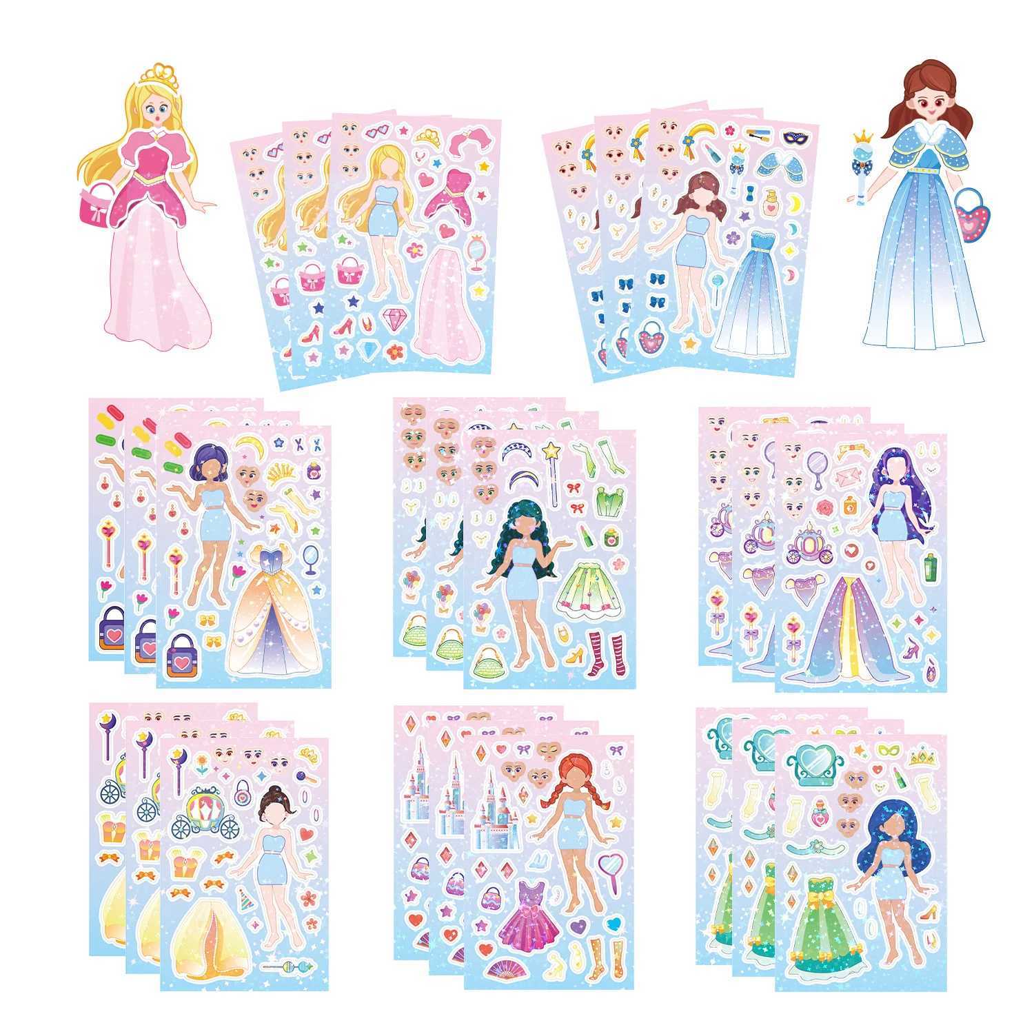 8PCSSet DIY Stickers Puzzle Face Changing Stickers Animal Assemble Game Montessori Cognition Educational Toys For Children Kids C250918