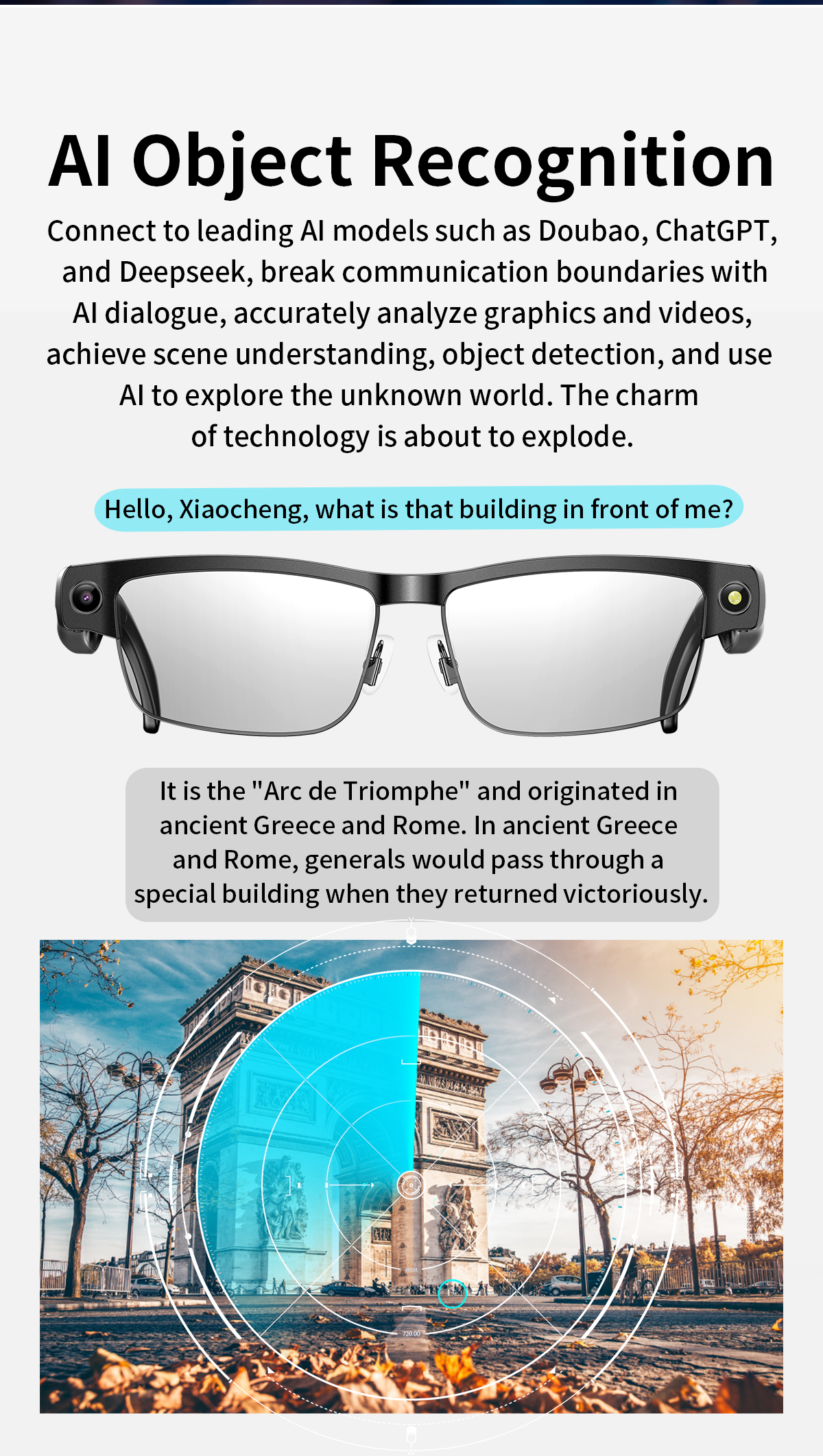 Meta Smart Glasses AI 800W Camera Recording Videos Ai Photo Recognition Answer Translation Bluetooth Call Noisereduction Glasses
