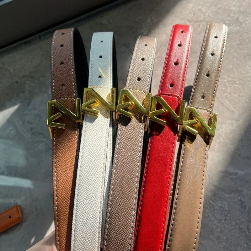 s Belt with ZV Buckle Light Simple High End Versatile Womens 250917