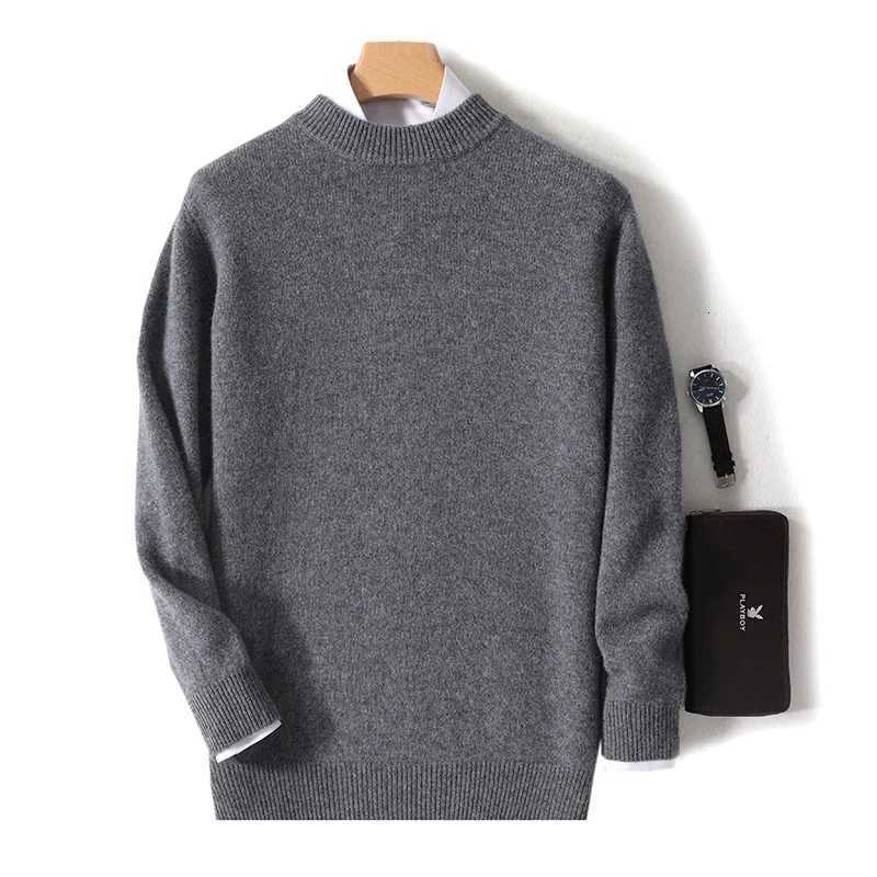 Mens semiturtleneck clothing 100 wool sweater Men 2024autumn winter super thick warm knit sweater cold necessary pullover topZ250918