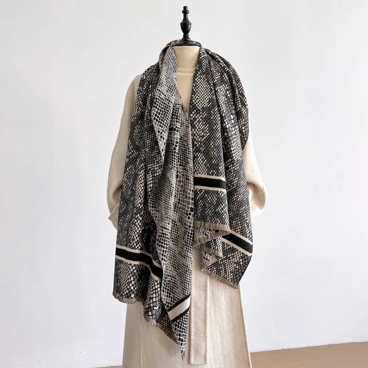 Winter Wens Cashmere Leopard Print DoubleSided Scarves Elegance Shl Warm Fem Outdoor Fashion Accory Scraf Y250918