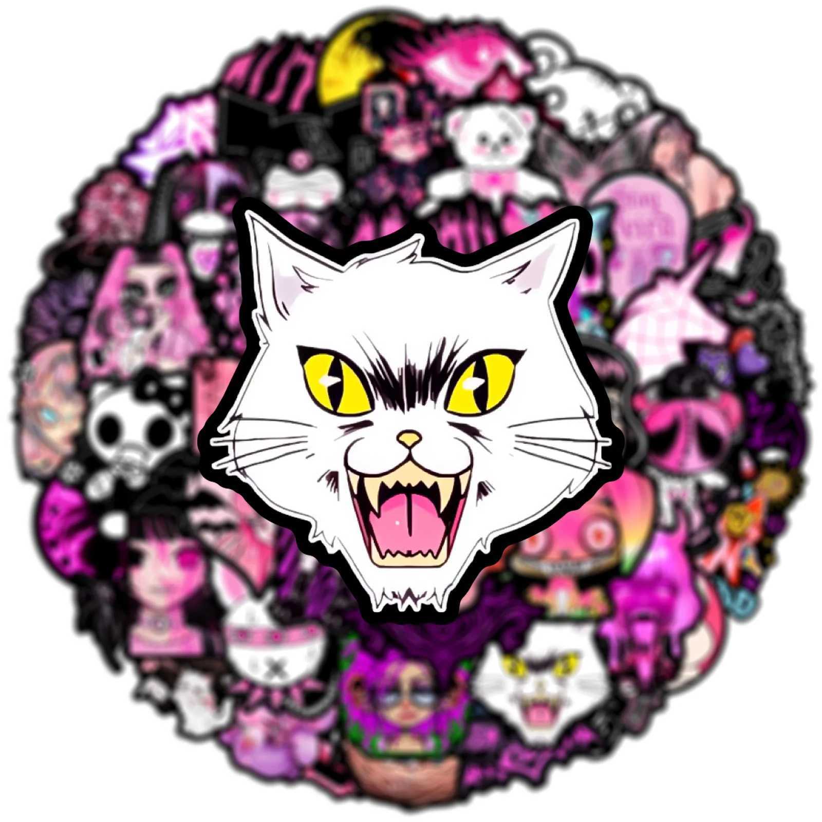 102550pcs Pink Gothic Graffiti Stickers for DIY Scrapbooking Phone Laptop Suitcase Skateboard Motorcycle Helmet C250918