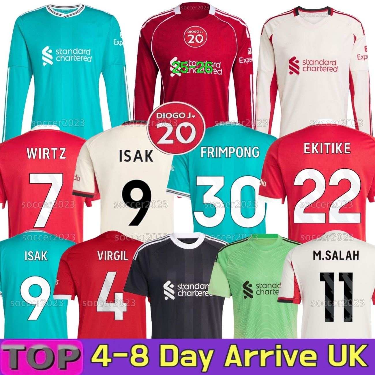 25 26 ISAK WIRTZ soccer jersey 2025 2026 EKITIKE MAC ALLISTER Long football shirt DIOGE JOTA goalkeep SZOBOSZLAI A.BECKER DIOGO J. men kids kit SALAH FRIMPONG Kerkez