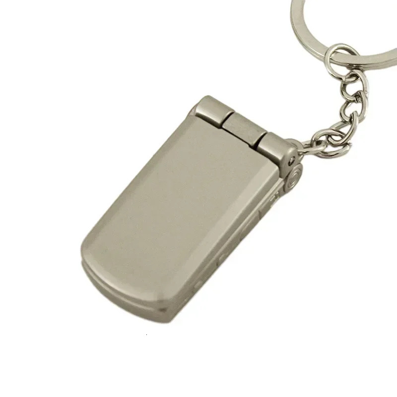Y2K Mini Cell Phone Figure Toys Keychain Punk Style 4cm Anime Periphery Metal Renovate Phone Model Keychains Gifts Toys for Boys 250917