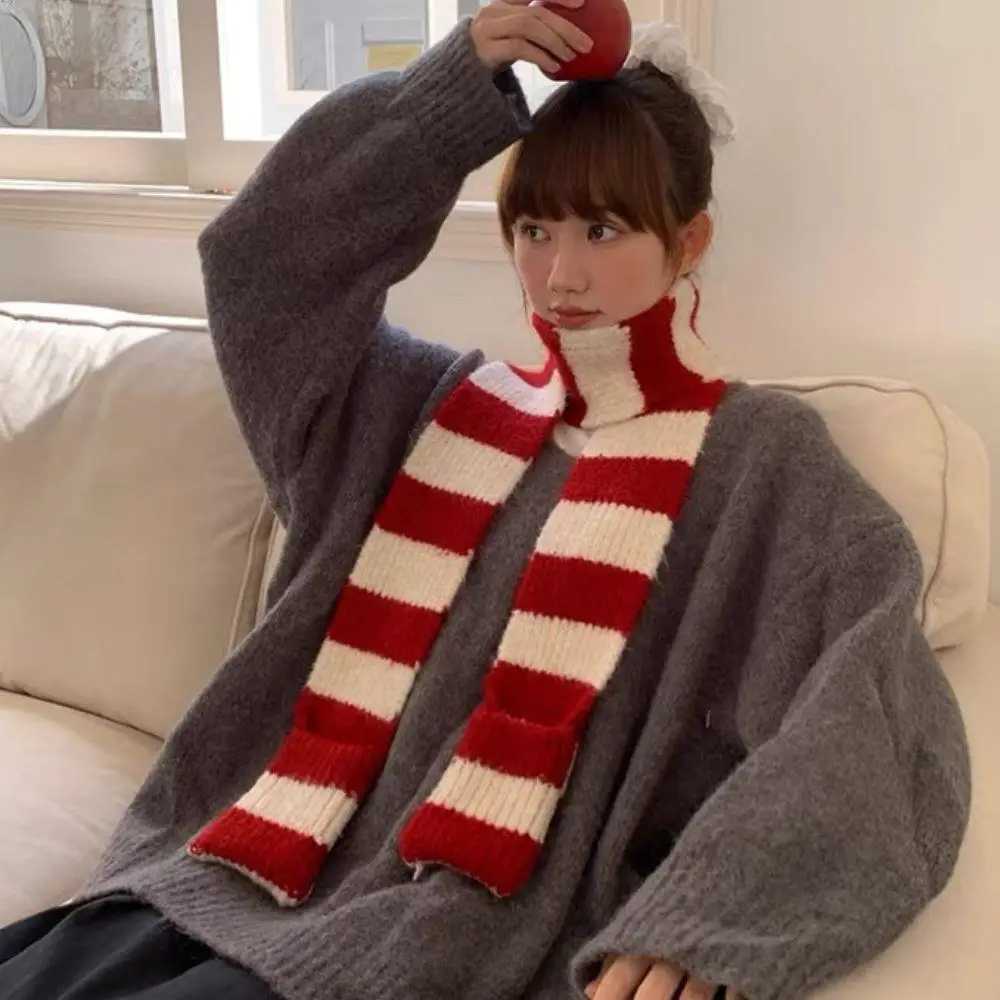 Hot Wen Harajuku Y2K Scarf Striped Scarf Long 160CM Scarves Decorative Neckerchief Fashion Streetwear Winter Scarf Knitted Y250918