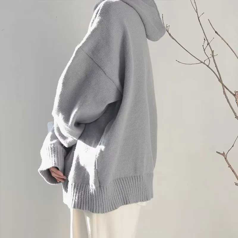 Sweater hoodie mens retro thick coat autumn and winter highend trendy brand knitted sweater jacketZ250918