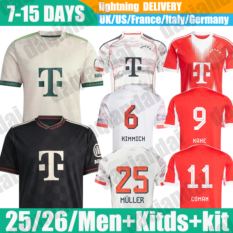 bayerns FC 25 26 Davies #19 Gnabry #7 bayernmunich J. Palhinha #16 KIMMICH #6 2025 football Shirt Men Kids kit