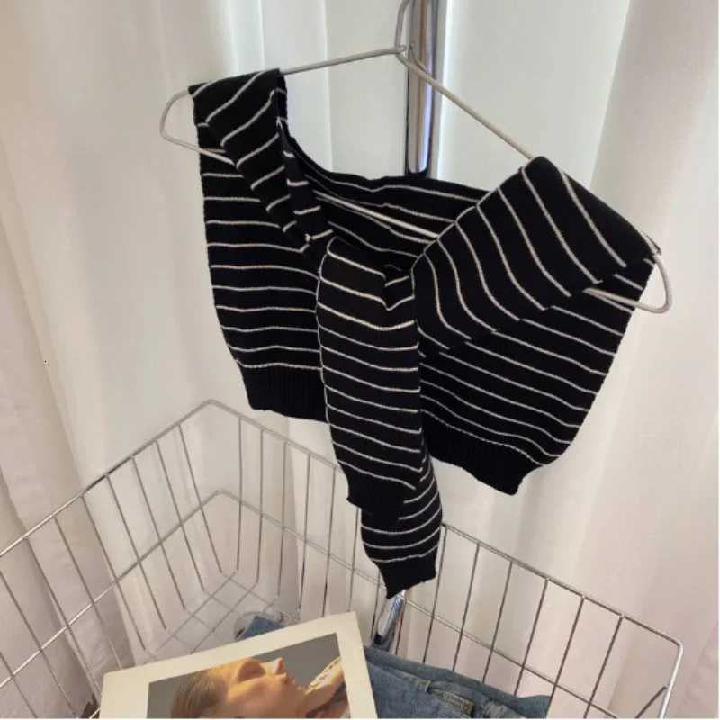 Spring Fall Solid Color Knitted Shl Stripe Shoder Ce Autumn Elegant Style Outside Sunscreen Cloak For Wen Y250918