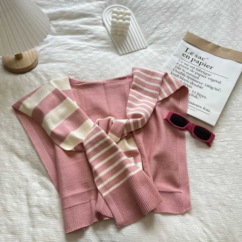 Mah Black and White Knitted Striped AllMahing Fashion Decoration Website plusSi Neck Protection Shoder Shl Y250918