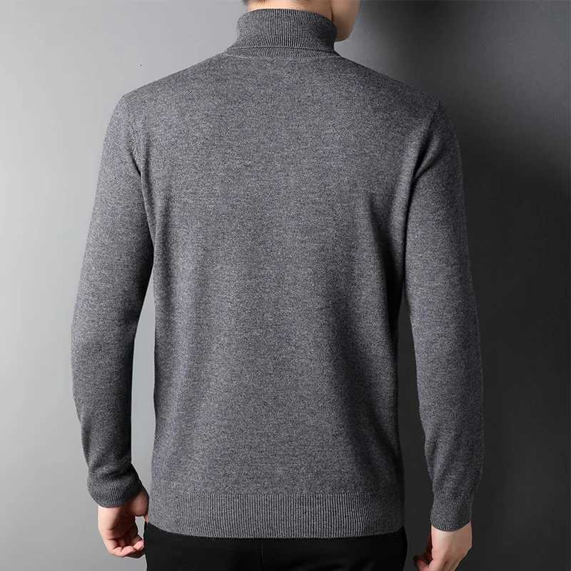 Mens Thickening Winter Knitted Sweaters Male Turtleneck Collar Pullover Mens Solid Casua Knitwear Sweaters Men ClothingZ250918