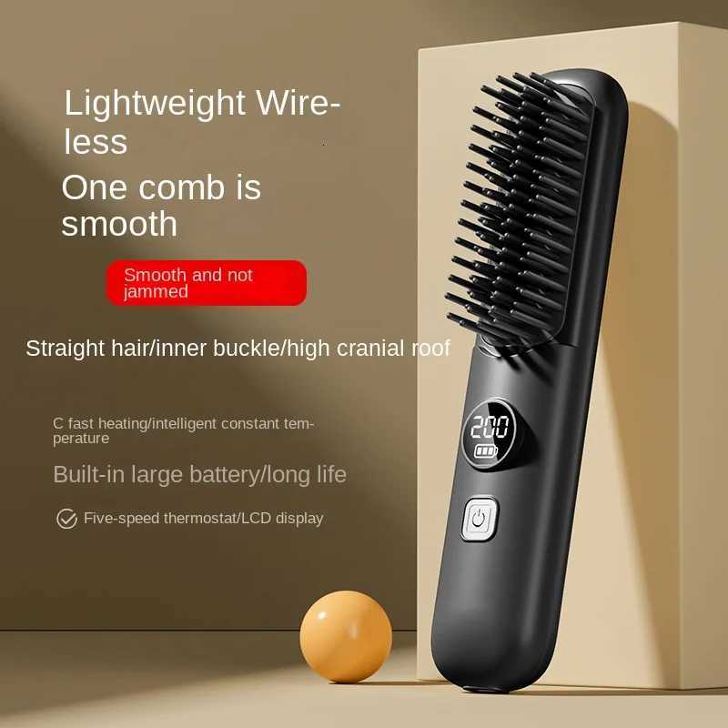 USB Charging Hair Straightener Comb Brush Portable Smoothing Hair Straightening Brush for Salonquality Styling on the Go C250918