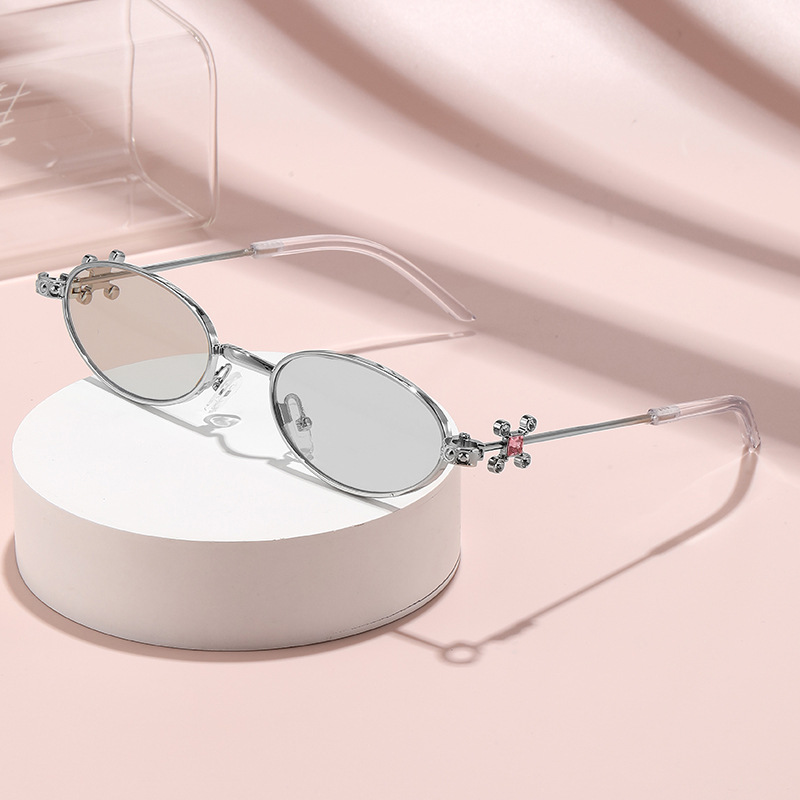Sunglasses Womens Retro Oval Sunglasses for Women Men Fashion Small Oval Sun Glasses 90s Vintage Driving Shades
