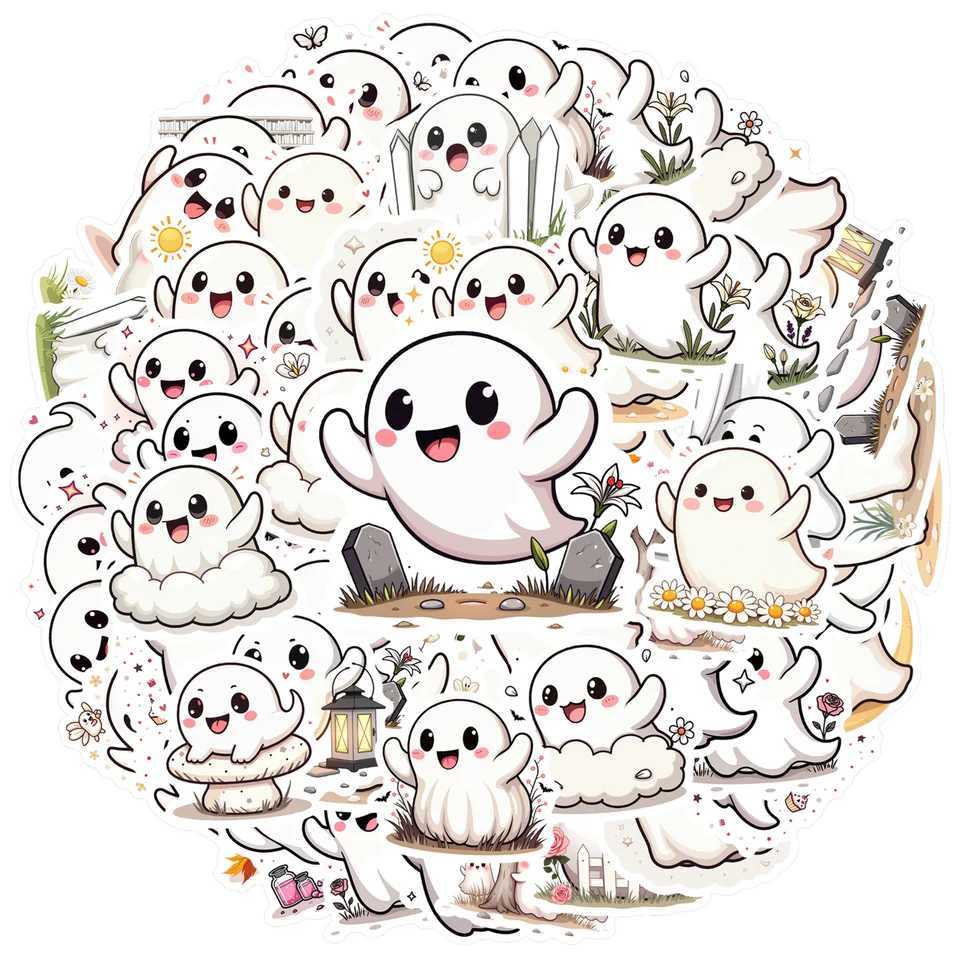 35pcs100pcs Cartoon Ghost Stickers Festive Halloween Stationery Stickers Kids Stickers Toy For DIY Phone Guitar Laptop Guitar C250918