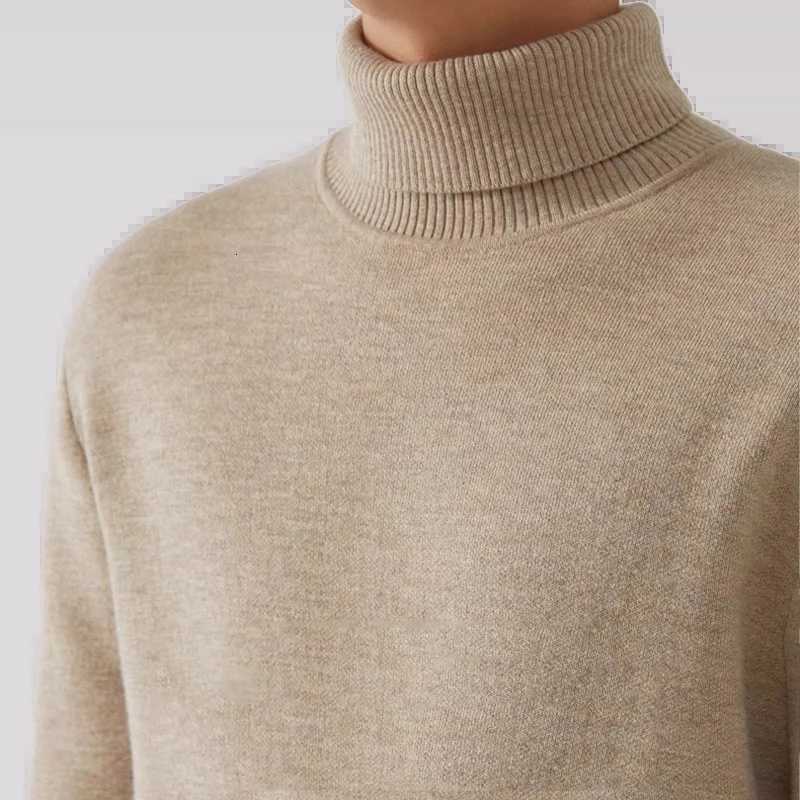 WeFine Autumn Winter Mens Turtleneck Sweater Knitted Warm Velvet Long Sleeve Casual Pullover Outdoor ColdProof Base SweaterZ250918