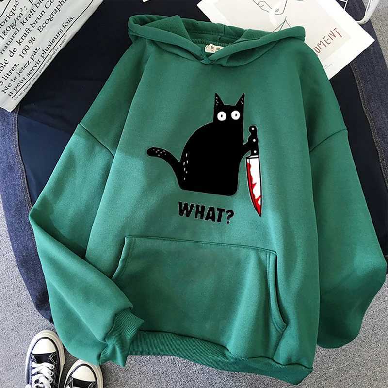 CAT WHAT Oversized Hoodies for Women Clothes Pink Harajuku Print Funny Hip Hop Sweatshirt Clothing Streetwear HoodiesZ250918