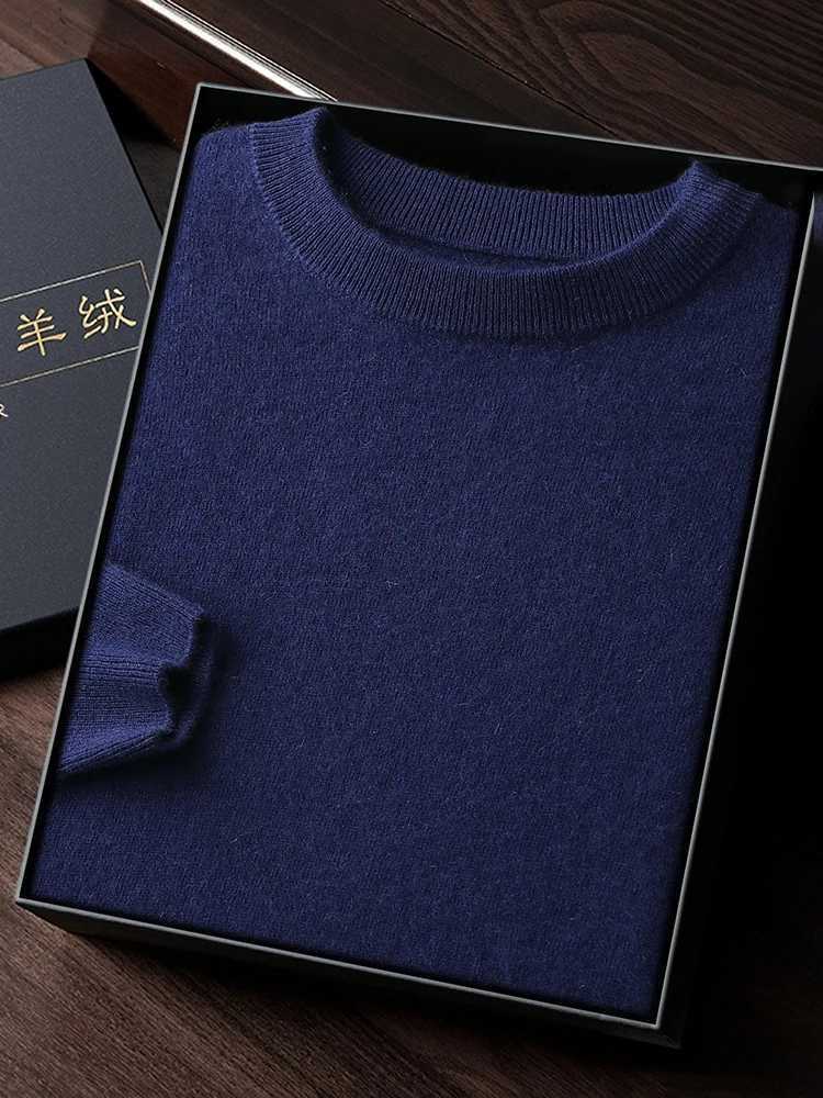 Classic Oneck Men 100 Pure Cashmere Sweater Casual Autumn Winter Pullover Warm Shirt Simple Soft Man Knit Top Jumper ClothesZ250918
