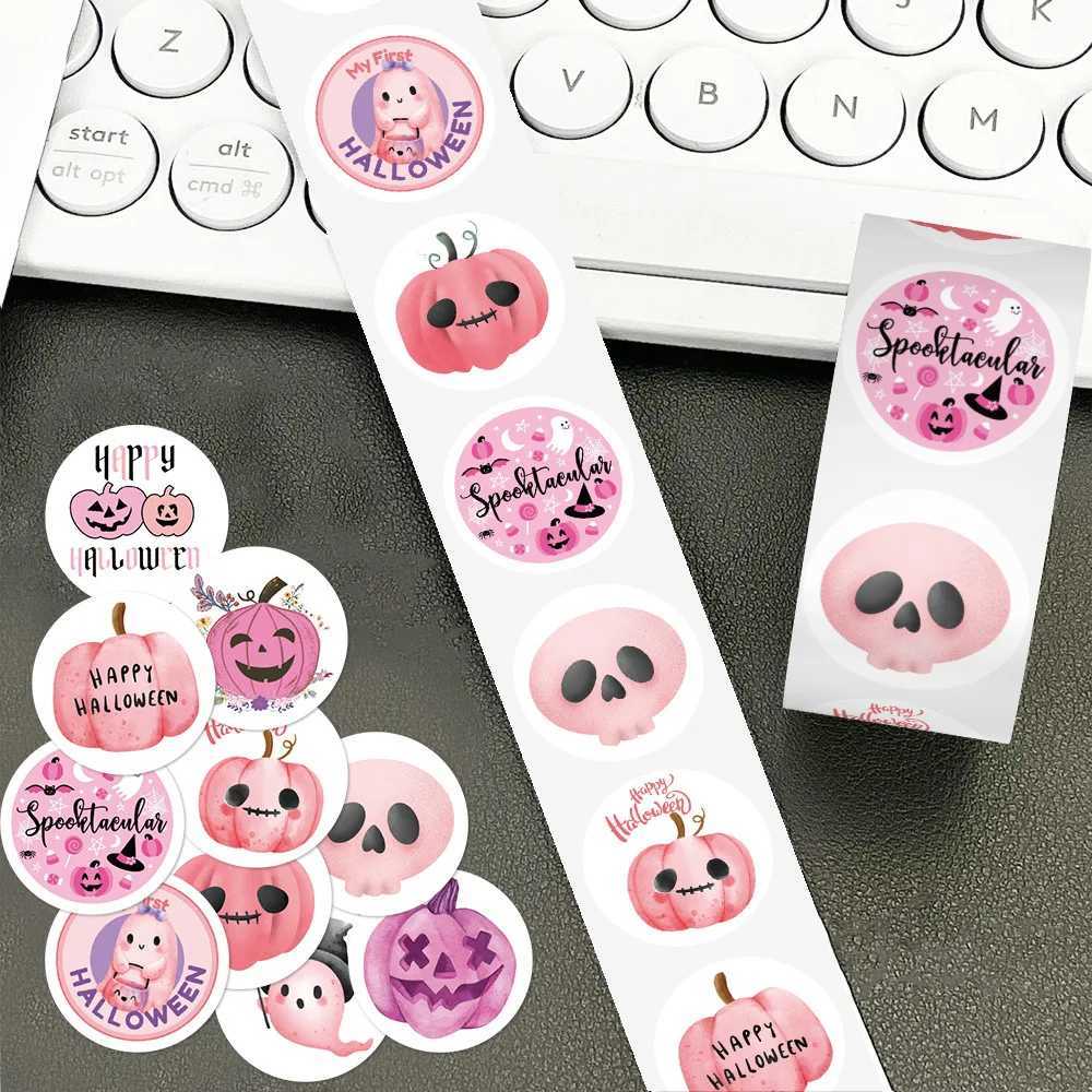 500PCS Cartoon Pink Halloween Roll Stickers Mini Cute Water Cup Notebook Stationary Decoration Stickers C250918