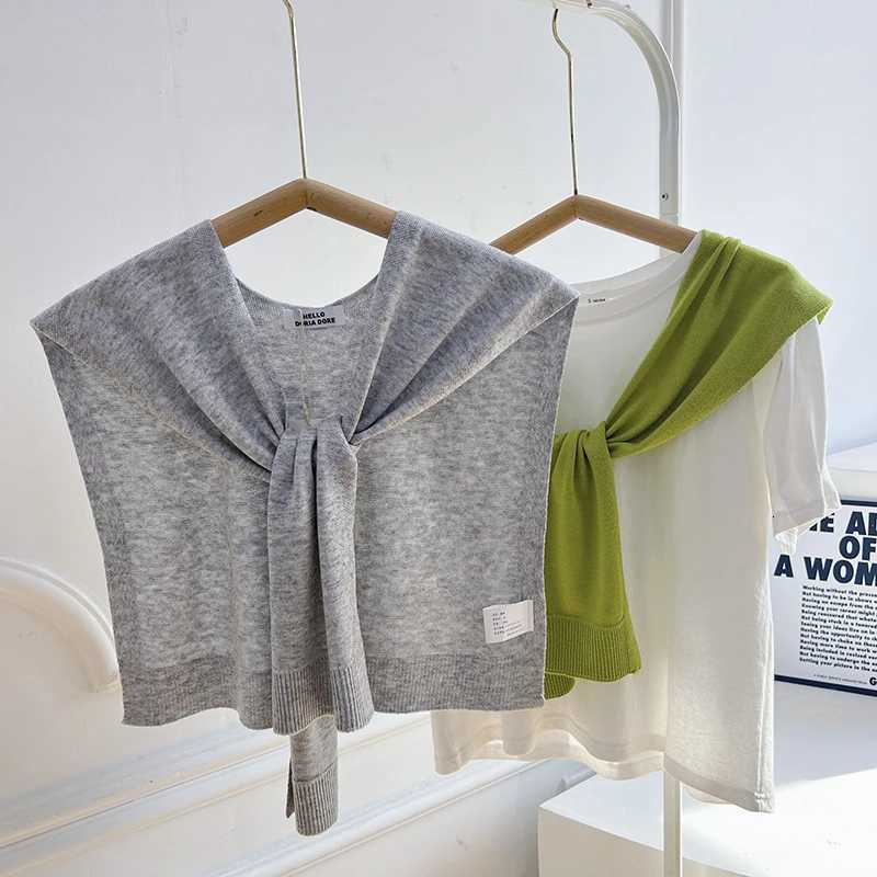 Korean Sle Pure Color Knitted Small l Wens Summer Air Conditio Ro MtiFunctional Ne Protection oder Y250918