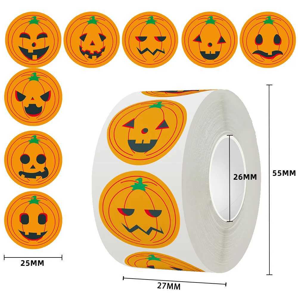 500PCSRoll Halloween cartoon gift label stickers selfadhesive stickers sealing stickers holiday decoration label stickers C250918
