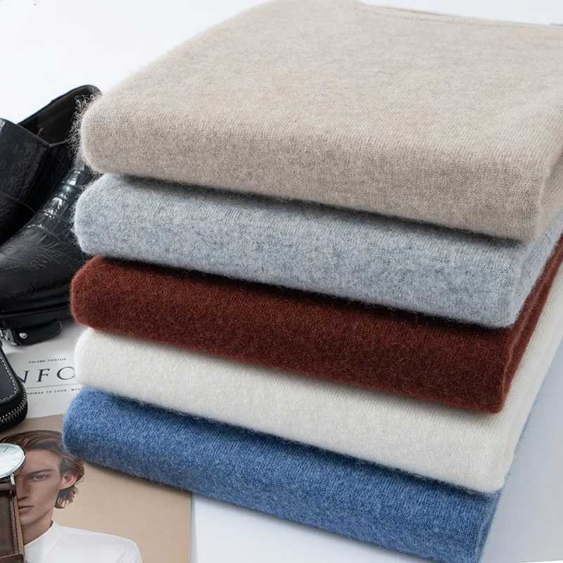 Classic Seamless Men Knitted Cashmere Wool Pullover Leisure Business Sweater Round Neck Ribbed Cuffs High quality SoftWarm TopsZ250918